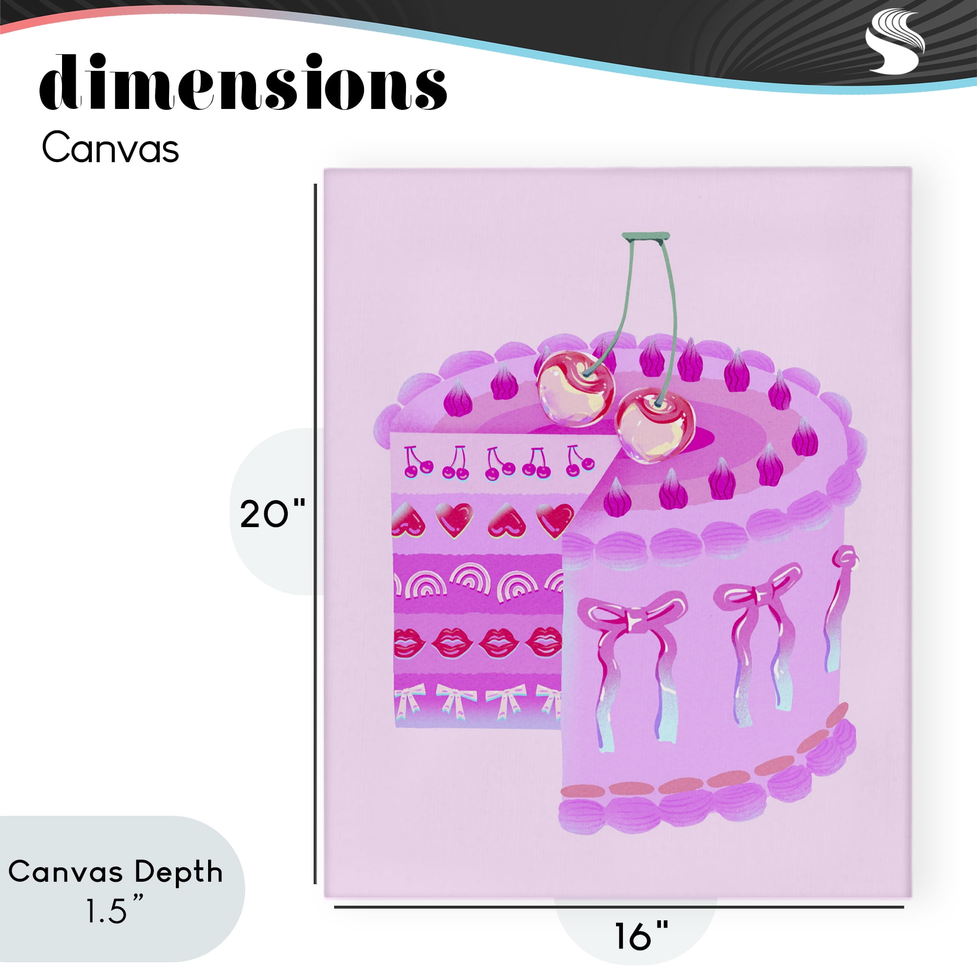 Stupell Industries Pastel Cherry Layered Cake Canvas Wall Art, design by Ziwei Li