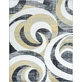 thumbnail image 3 of Contemporary 5x8 Area Rug (5'3'' x 7'3'') Abstract Yellow, Charcoal Living Room Easy to Clean, 3 of 10