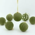 thumbnail image 3 of Fwttom Flocked Christmas Balls Set of 12 - Shatterproof Xmas Tree Ball Ornaments Soft Textured Holiday Decorations Indoor for Christmas Holiday Festive, 2", Army Green, 3 of 9