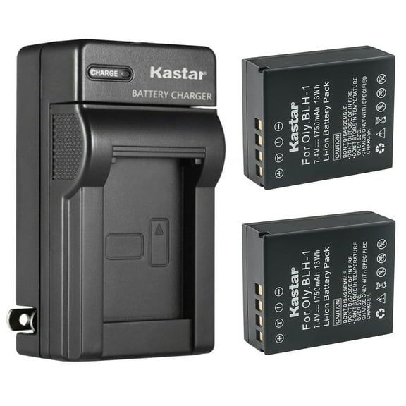 Kastar 2-Pack Battery and AC Wall Charger Replacement for Olympus BLH-1, BLH-01, PS-BLH1 Battery, BCH-1 Charger, OM-D E-M1 Mark II, OM-D EM1 Mark II, OM-D E-M1 MARKII MARK2, OM-D E-M1X EM1X Cameras