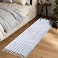 thumbnail image 3 of Boho Washable  Tassels Runner Rug for Kitchen & Bedroom-  2x6 ft  White, 3 of 9