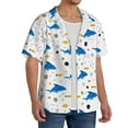 thumbnail image 4 of Vsdgher Party Shark Cute Print Men's Wrinkle Free Untucked Cuban Shirt Business Casual Button Down Shirts Short Sleeve Shirt, 4 of 7