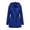 Blue, variant on Oversized Hooded Zip Up Jacket for Women, Drawstring Hem, Casual Lightweight Nylon Outerwear with Pockets, 1 Piece, S-XXL, Plus Size Friendly