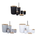 thumbnail image 4 of Wosthever De accesorios de baño negros, soporte para cepillo de dientes, contenedor, dispensador de jabonera, vaso, escobilla de baño, juego de Juegos de accesorios de baño No.2, 4 of 5