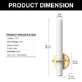 thumbnail image 6 of YANSUN 2-Pack 18.1 in LED Wall Sconce, Modern Gold & White Cylinder Design with Adjustable 3 Color Temperatures for Bedroom, Living Room, Hallway, 6 of 9