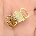 thumbnail image 6 of Unique Bargains 1 Pc Fake Grills Hip Hop Hollowout Rhinestone Teeth Grillz Gold Tone, 6 of 6