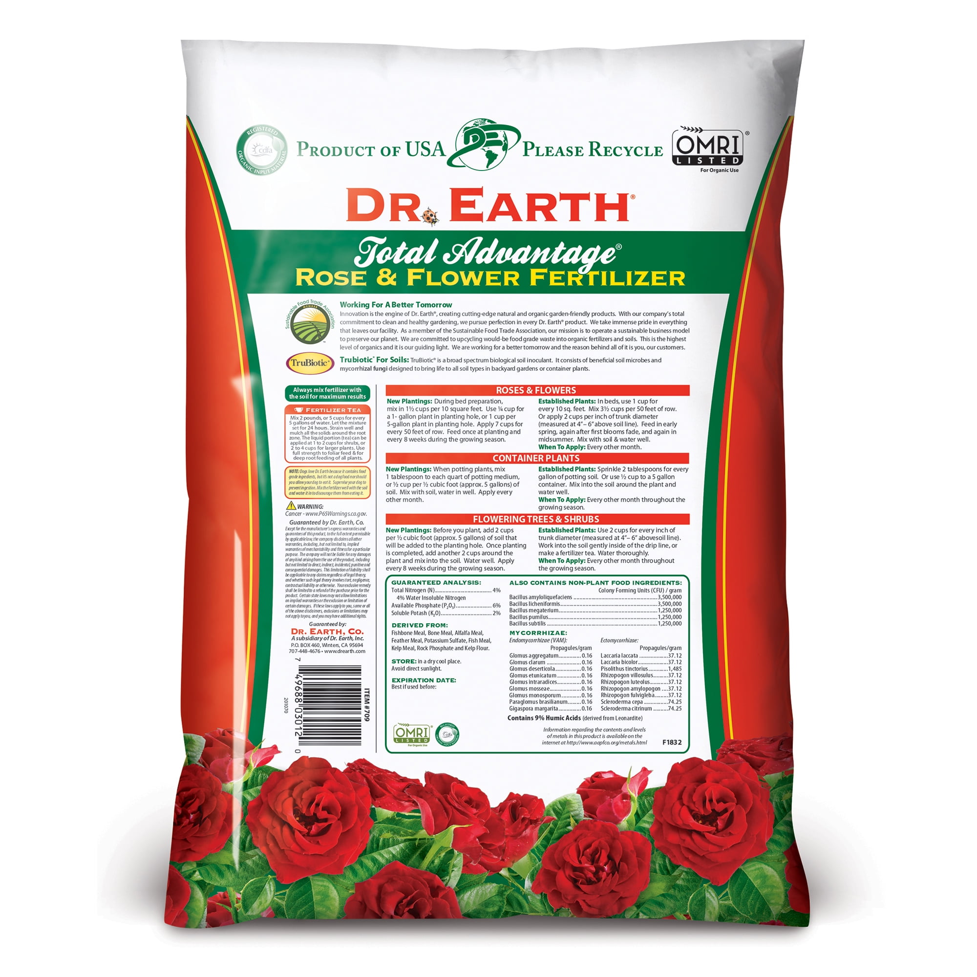 Dr. Earth Total Advantage Organic Rose & Flower Granules Plant Food 12 lb