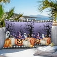 thumbnail image 5 of Outdoor Waterproof Pillow Covers Halloween Watercolor Pumpkin Ghost Decorative Throw Pillow Protectors,Tree Purple Wood Plaid Pillowcase Cushion Cases for Patio Sofa Garden Couch,18x18in,Pack of 2, 5 of 9
