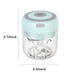 thumbnail image 5 of Inteprter Triturador de ajo eléctrico Mini 30W 3.7V 250ml Carga USB Cortadora de acero inoxidable Picadora Interior Pimienta Verduras Trituradora de carne Cocina y Comedor Verde Inteprter HA059907-02B, 5 of 6