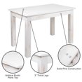 thumbnail image 2 of HERCULES Series 46" x 30" Rectangular Antique Rustic White Solid Pine Farm Dining Table, 2 of 9