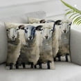 thumbnail image 3 of ARISTURING Decorative Throw Pillow Cover Sketch Farm Suffolk Sheep Watercolor On White Tattoo Abstract Adorable Baby Black Brush  Pillowcase Square  set of 2 22x22in, 3 of 7