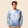thumbnail image 3 of Dalix Astronaut Embroidered Fleece Tie Dye Wash Long Sleeve Crewneck Sweatshirt Mens in Tie Dye Blue L Large, 3 of 5