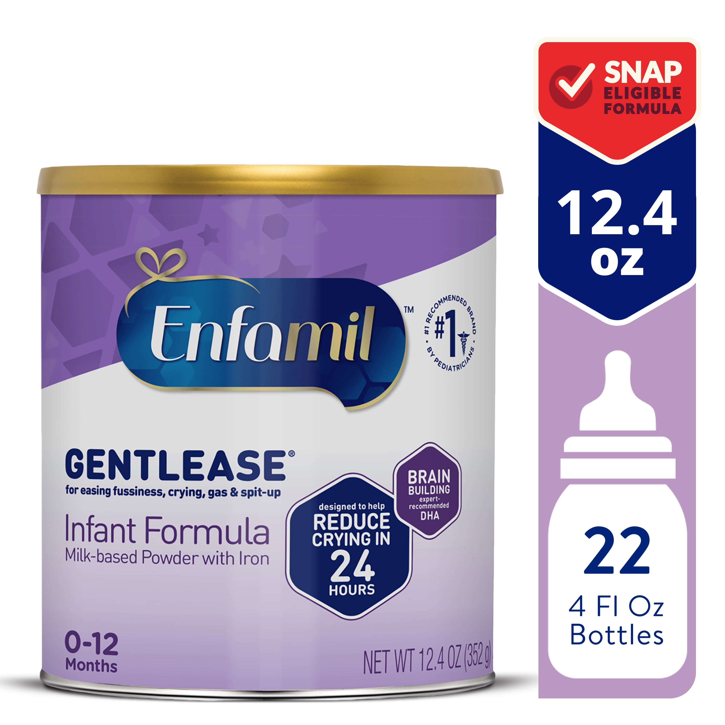 Enfamil Gentlease Baby Formula, Reduces Fussiness, Gas, Crying and Spit-up  in 24 hours, DHA & Choline to support Brain development, Powder Can,   Oz 