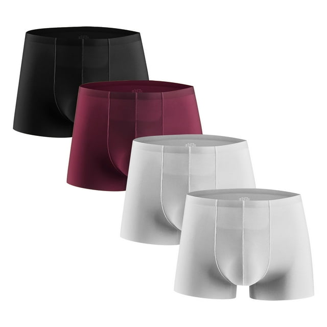 Dagugfen Mens Boxers 4pc Seamless Boxers Briefs Breathable Comfy Lightweight Support Running Sports Underwear