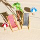 thumbnail image 3 of FELTECHELECTR Casa de muñecas en miniatura con juego de playa, tumbonas, sombrillas, palmeras, bebidas, mesa de té redonda, micropaisaje, decoración para jardín de hadas., 3 of 4