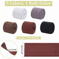 1 set 5.5 Yards/ 5m Elastic Bands 4.8cm/ 1.9inch Wide Elastic Band 5 Colors Flat Sewing Stretchy Band Heavy Stretch Strap for Crafts DIY Sewing Headbands Hair Bands Waistband Bedspread Cuff