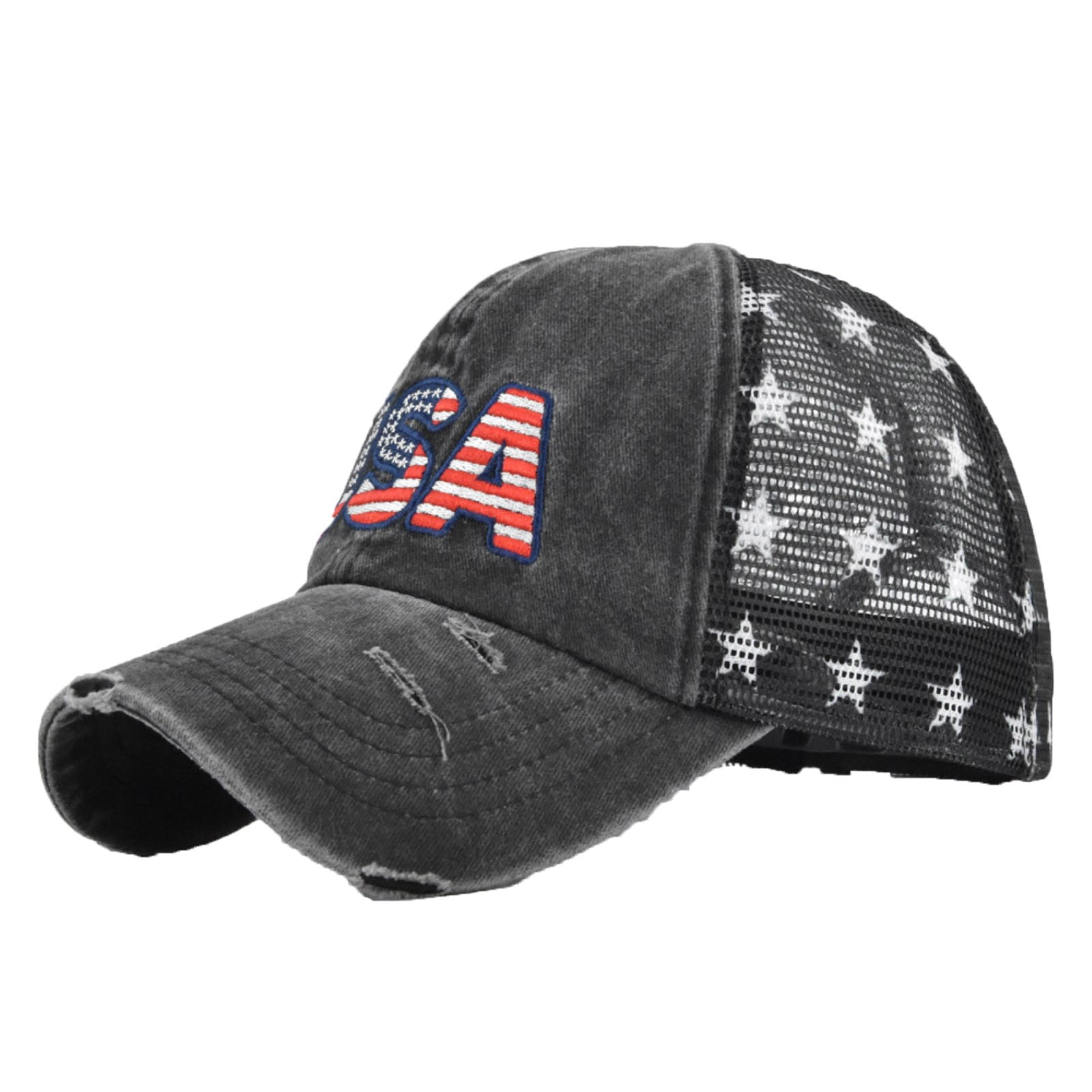 Stormdoing Vintage Baseball Hats for Men American Flag Patch Breathable Mesh Classic Baseball Caps Adjust Cotton Running Ball Hats, Adult Unisex, Size