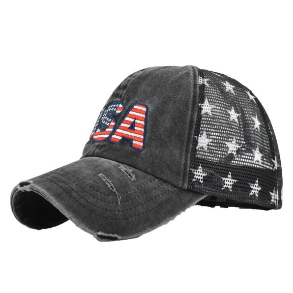 250th Anniversary USA Hat BWASD for Men Women USA Flag Embroidered Baseball Cap Trucker Hat Patriotic for Workouts Outdoor Sport Summer Black