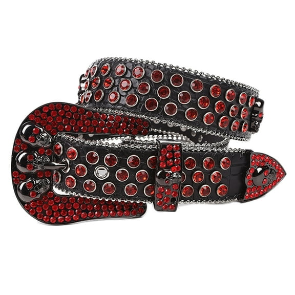 lanema Studded Rhinestone Belt for Jeans Bling Rhinestone Belt Fashion Cowgirl Western Rhinestone Waistband Belt For Dress