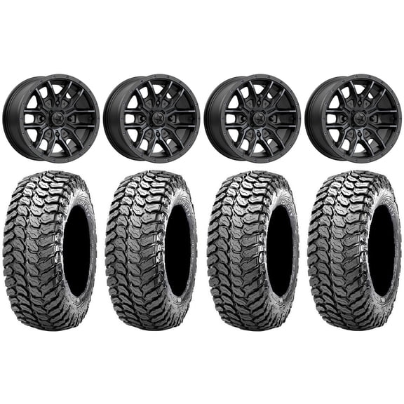 MSA Fang 14" Wheels Black 32" Liberty Tires Polaris RZR XP 1000 / PRO XP / Ranger XP 900/1000