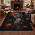 thumbnail image 2 of GENIMO 2'x6' Halloween Runner Rug, Washable Non Slip Soft Gothic Castle Indoor Outdoor Hallway Runner for Porch Patio Kitchen Entryway, Burnt Orange, 2 of 6