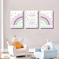 thumbnail image 2 of 3Pcs Rainbow Nursery Canvas Wall Art Boho Pink Cute Inspirational Wall Decor Pictures Kids Room Posters Prints for Nursery Kids Teens Playroom Room Boys Girls Bedroom Decoration, 2 of 6