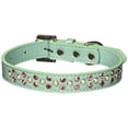 thumbnail image 2 of Mirage Pet Products616-4 AQ-18 Sprinkles Pearl & Bright Pink Crystals Dog Collar, Aqua - Size 18, 2 of 3