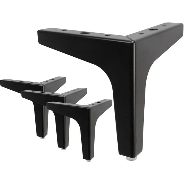 Patas para muebles de 7"/17,5 cm, 4 patas de metal modernas con forma de triángulo de diamante para muebles, repuesto para armario, sofá, sillón, otomana