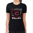 thumbnail image 4 of Women's G-III 4Her by Carl Banks Black Cincinnati Reds Super-Slim Fit Lightweight Collage Team Graphic Crew Neck T-Shirt, 4 of 5