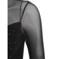thumbnail image 5 of Kaerm Women's Rhinestones Lyrical Dance Dress Asymmetrical Skirted Leotard Figure Skating Dress Black XXL, 5 of 7