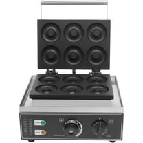 Mini Donut Maker 6 Holes Commercial Electric Donut Machine 110V 1500W Double-Sided Heating Non-Stick Doughnut Maker Machine for Home Bakery Dessert Shop