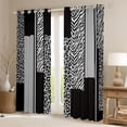 thumbnail image 2 of Homewish Modern Geometric Artistic Curtains Pack of 2 (42x84 Each),Chic Cheetah Pattern Curtains Blackout,Gray Zebra Stripe Bedroom Curtains For Boys Teens,Ultra Soft Home Decor, 2 of 6