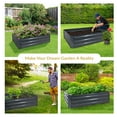 thumbnail image 6 of Sunnydaze 48" x 24" x 11.75" Rectangular Dark Gray Galvanized Steel Raised Garden Bed, 6 of 11