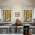 thumbnail image 4 of Kitchen Curtains 36 Inch Short - 3 Panel Set, Boho Sunflower Butterfly Floral Print, Rod Pocket Window Curtain for Rustic Farmhouse, Country Vintage Summer Decor, Easy Wash, 4 of 6