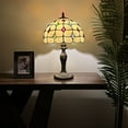 thumbnail image 3 of TiffanyTable Lamp Gold Stained Glass Crystal Beans LED Bulb Included For Living Room Bedroom Bedside 12"W*12"D*19"H, 3 of 7