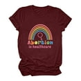 thumbnail image 2 of Chemises "Abortion is Healthcare" pour Femmes Été Col Rond Imprimé Lettre Blouse Basique Décontractée Manches Courtes Tunique Tops, 2 of 6