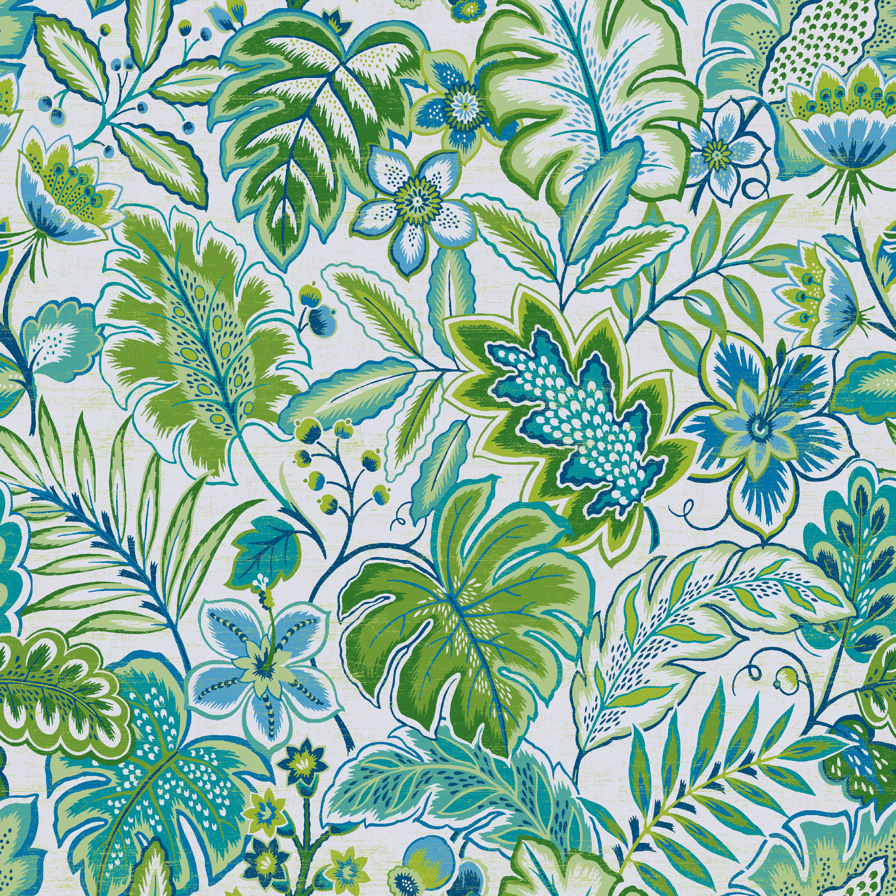 Waverly Inspirations 100 Cotton Duck 45" Width Tropical Print Blue