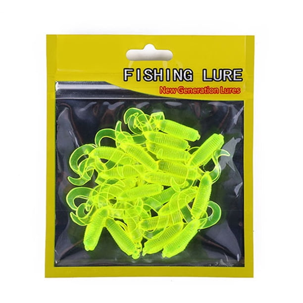 Yuarrent 20 unids/bolsa doble cola Larva pesca señuelo Arrificial Grub plástico pez cebo gusano falso accesorios de pesca al aire libre Type11 NO11 Yuarrent DJ1016-04