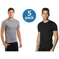 thumbnail image 2 of Hanes Men's 5Pack Crew Neck Tagless Black-Grey Undershirts Crewneck T-Shirt 2XL, 2 of 2