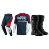 Oneal Hardwear Surge Blue/Red Jersey Pant Boots Combo