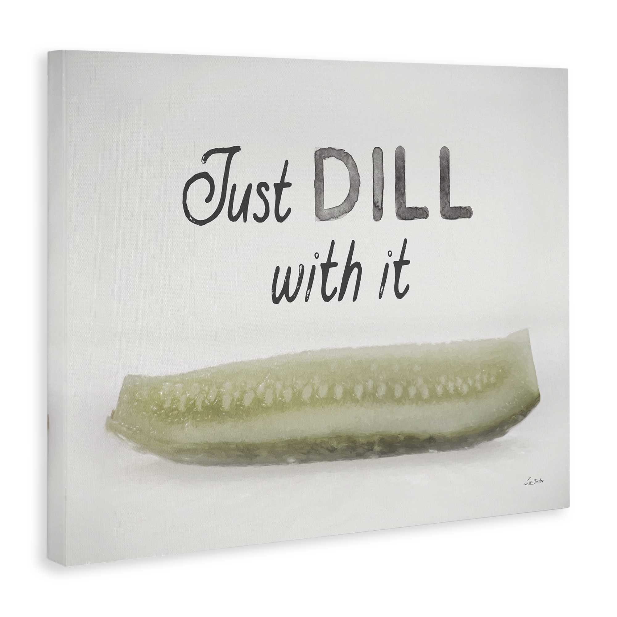 Stupell Industries Just Dill With It Food & Beverage Painting Wrapped Canvas Art Print Wall Art, 20 x 16