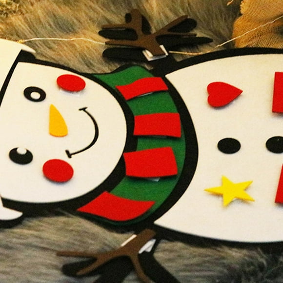 Ensemble de Bonhomme de Neige en Feutre DIY, Décoration Murale de Noël à Suspendre avec Ornements Détachables, Trousse d'Artisanat Bonhomme de Neige de Noël pour Enfants, Déco de Fête des Fêtes, Ornements de Noël en Feutre à Suspendre pour la Maison