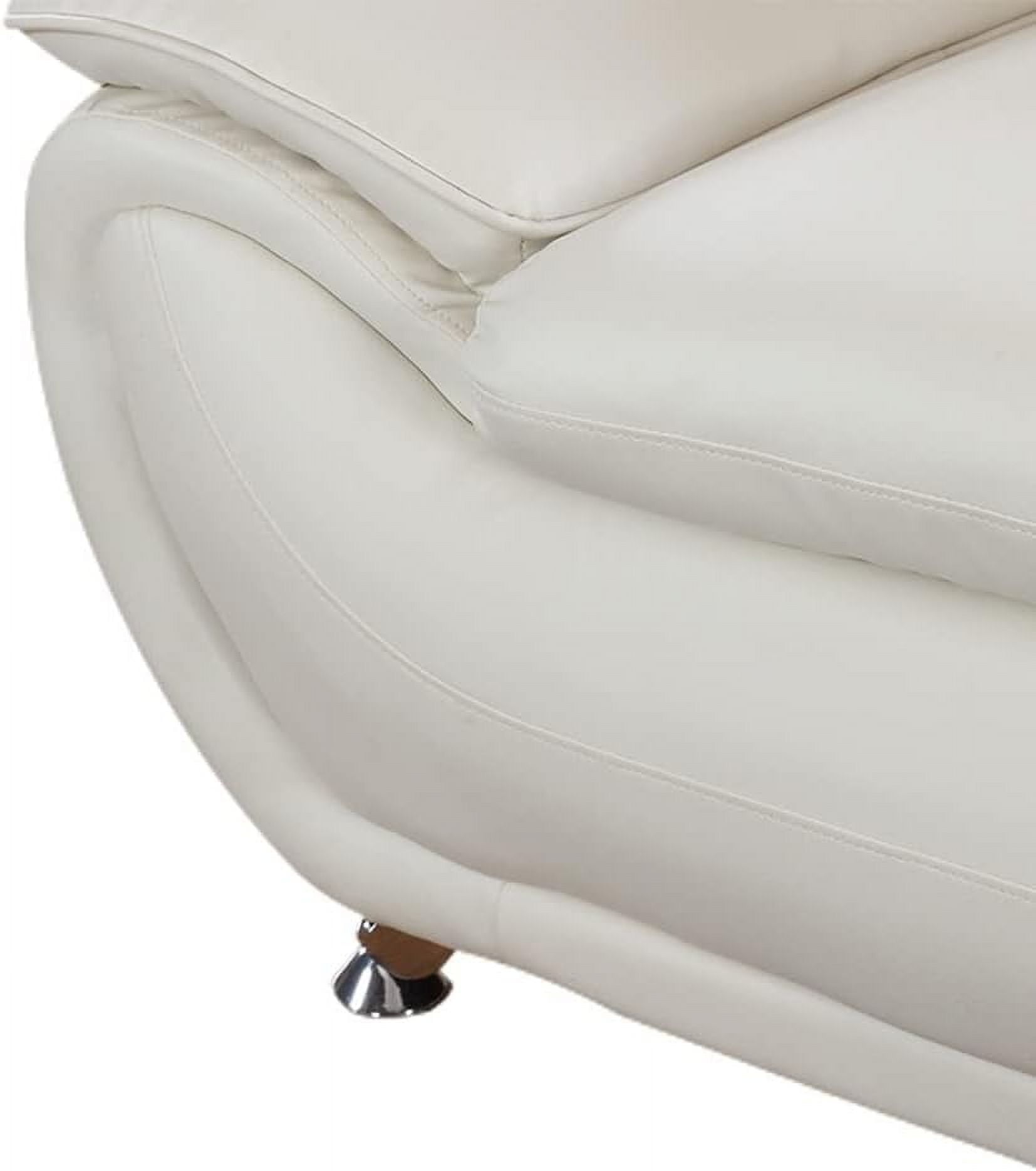 3 Piece Living Room Furniture Set, Leather Sofa Set for Living Room, Modern Couch Set with 3-Seater Sofa, Loveseat and Armchair (Cream White)
