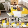 thumbnail image 5 of Round Rugs 5Ft, Yellow Grey Round Area Rug Washable Indoor Throw Carpet, Modern Abstract Oil Painted Geometric Soft Non Slip Circle Rug for Cabinet Bathroom Home Decor Aesthetic, 5 of 8
