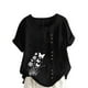 thumbnail image 1 of Vestidos Casuales Para Mujer, Blusas De Mujer De Moda Blusa informal de lino con cuello redondo, manga corta y botones para mujer, 1 of 4