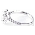 thumbnail image 3 of 1.25 Cts Certified Pear Shape Moissanite Diamond Halo Engagement Ring, 18K White Gold Plated Ring /925 Sterling Silver Ring, 3 of 5