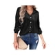 thumbnail image 3 of VISgogo, camisas de terciopelo salvaje a la moda para mujer, blusas de manga larga con cuello vuelto de Color sólido, blusas informales con botones para primavera y otoño VISgogo moda, 3 of 9