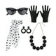 thumbnail image 4 of Accesorios de vestuario de los años 50 mujer disfraz vintage cosplay fiesta graduación 5 piezas negro, 4 of 8