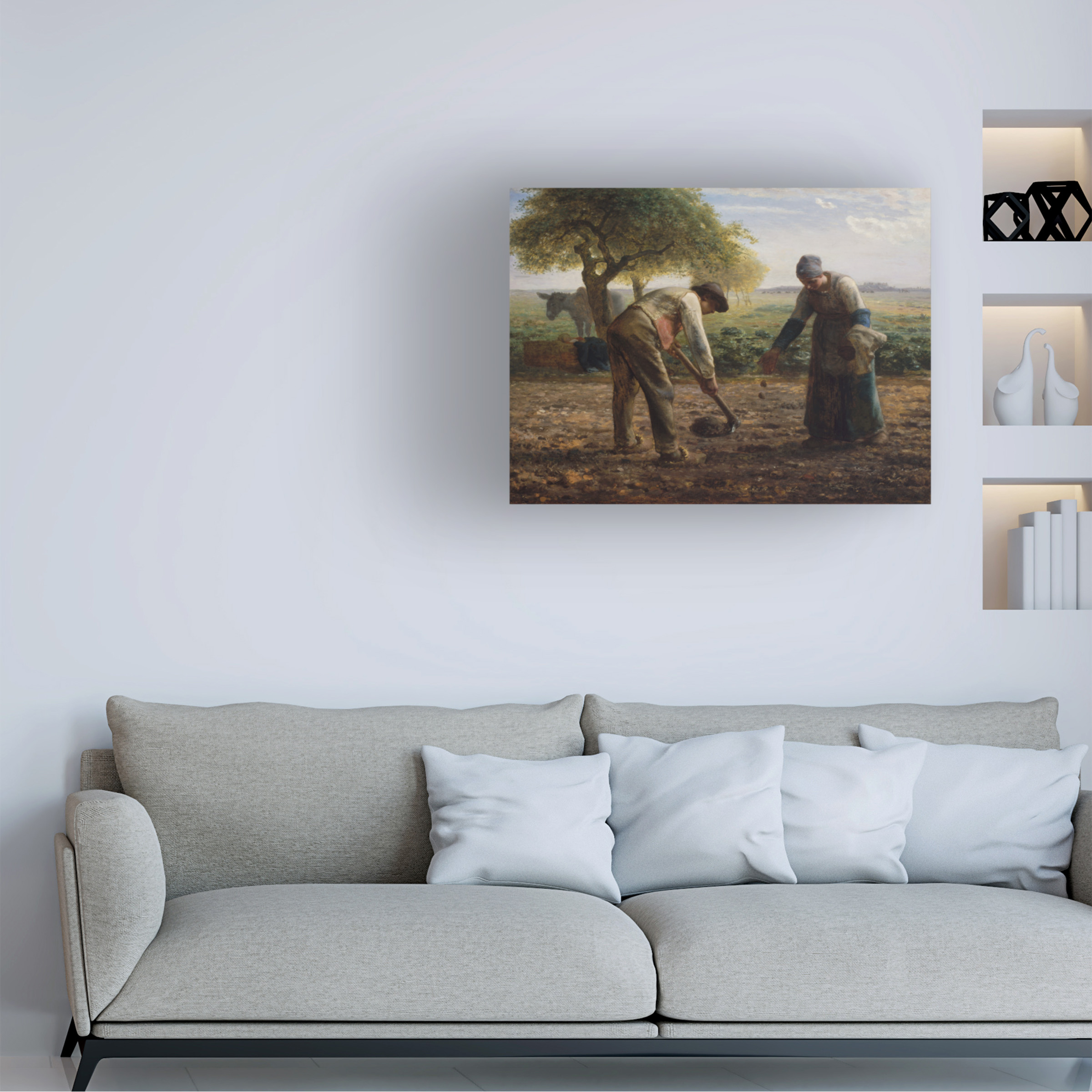 Jean-Francois Millet 'Potato Planters' Canvas Art
