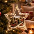 thumbnail image 5 of Liamobondopolis Glowing Christmas Story Ornament, Light Up Star Shaped Mini Holiday Scene with Santa, Angel and Snowman, Shatterproof Acrylic Hanging Decor for Christmas Tree and Winter Home, 5 of 6